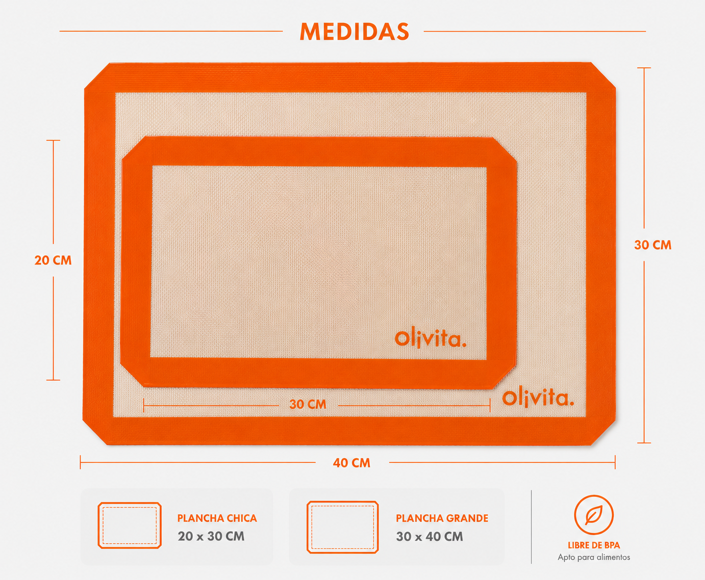SET 2 PLANCHAS DE SILICONA ANTHIADERENTE PARA HORNEAR